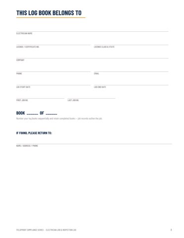 This Log Book Belongs To ownership and license details page