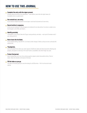 How to Use This Journal guidance page